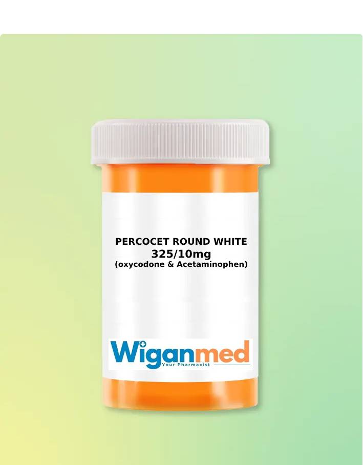 PERCOCET ROUND WHITE (Oxycodone / Acetaminophen) (10 mg) - 30 Tablets